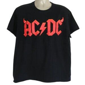AC/DC Concert Tshirt, XL, 2 sided, Devil horn logo, Black, In Rock We Trust, SS